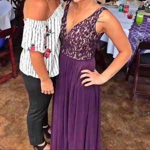 David’s Bridal Illusion V-Neck Lace and Mesh Dress